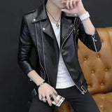 Foesce Coats Black Leather Jacket for Men Trendy Fashion Fashionable Spring Clothes Man Suits and Blazers Menswear Vintage Classic