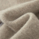 FOESCE Comfortable and lazy new 100% Merino wool men's hooded sweater loose and thick zipper casual cardigan coat for autumn and winter