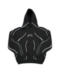 FOESCE Divin Vintage Washed Jacket Y2K Zipper Hoodie Mens Rock Hip Hop Retro Embroidery Oversized Hoodie Sweatshirt Zipper Jacket Coats