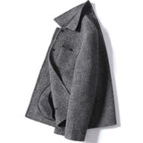 FOESCE Double Sided Cashmere Jacket Man Sheep Suit Mens Casual Blazer Fashion Cargo Wool Coat Short Cashmere Jackets For Men Blazer