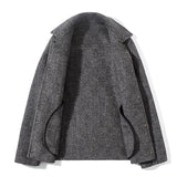 FOESCE Double Sided Cashmere Jacket Man Sheep Suit Mens Casual Blazer Fashion Cargo Wool Coat Short Cashmere Jackets For Men Blazer