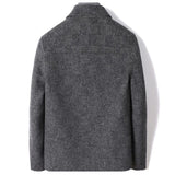 FOESCE Double Sided Cashmere Jacket Man Sheep Suit Mens Casual Blazer Fashion Cargo Wool Coat Short Cashmere Jackets For Men Blazer