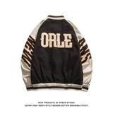 FOESCE Embroidered baseball jacket women's coat bomber jacket unisex trend casual wild loose baseball uniform handsome boy jacket coat