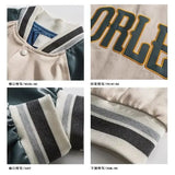 FOESCE Embroidered baseball jacket women's coat bomber jacket unisex trend casual wild loose baseball uniform handsome boy jacket coat