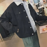 FOESCE European and American Men's New Winter Trendy All - Match Thickened Lamb Wool Casual Single - Breasted Denim Jacket M-XXXXL