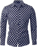 FOESCE Fashion 3D Printed Men's 10-color Polka Dot Long-sleeved Slim-fit Shirt Button And Long-sleeved Comfort Casual Men's Tops