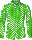 FOESCE Fashion 3D Printed Men's 10-color Polka Dot Long-sleeved Slim-fit Shirt Button And Long-sleeved Comfort Casual Men's Tops