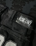 FOESCE Fashion America Retro Street Zip Up Patchwork Baggy Jeans Men Y2k Stripe Embroidery Splicing Black Denim Pants Hip Hop Jeans