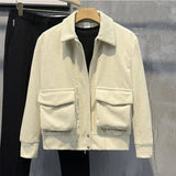 FOESCE Fashion Brands Mens Clothing Tops Corduroy Jackets Korean Version Trendy Spring and Autumn Jackets for Men