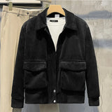 FOESCE Fashion Brands Mens Clothing Tops Corduroy Jackets Korean Version Trendy Spring and Autumn Jackets for Men
