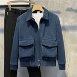 FOESCE Fashion Brands Mens Clothing Tops Corduroy Jackets Korean Version Trendy Spring and Autumn Jackets for Men
