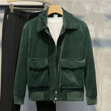 FOESCE Fashion Brands Mens Clothing Tops Corduroy Jackets Korean Version Trendy Spring and Autumn Jackets for Men