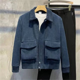 FOESCE Fashion Brands Mens Clothing Tops Corduroy Jackets Korean Version Trendy Spring and Autumn Jackets for Men