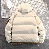 FOESCE Fashion Men Casual Solid Color Hooded Parkas Male Black Khaki Warm Male Coat Padded Jacket Men Winter Parkas Thick Jacket Coats