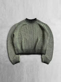 FOESCE Fashion Solid Knitted Sweater for Male Neck Long Sleeve Oversized Pullover Jumpers Autumn Street Men Clothes Baggy Knitwear Tops