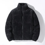 Fashion Winter Jacket Men Parkas Thick Warm Streetwear Cotton Coat Mens Stand Collar Solid Color Zipper Winter Coat Men Outwear
