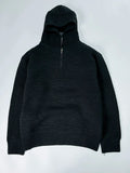 FOESCE Fashion luxury men's half zipper hooded sweater autumn winter new item solid color texture Korean style casual knitted pullover