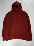 FOESCE Fashion luxury men's half zipper hooded sweater autumn winter new item solid color texture Korean style casual knitted pullover