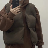 FOESCE Frog drift New Fashion Street Kanye West DONDA Double sided wearable short cotton jacket Sleeveless Cotton padded Down vest men