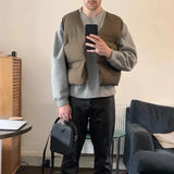 FOESCE Frog drift New Fashion Street Kanye West DONDA Double sided wearable short cotton jacket Sleeveless Cotton padded Down vest men