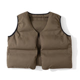 FOESCE Frog drift New Fashion Street Kanye West DONDA Double sided wearable short cotton jacket Sleeveless Cotton padded Down vest men