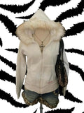 FOESCE Fur collar plus velvet hooded sweatshirt jacket for men in autumn and winter thickened American solid color simple short jacket