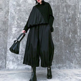 FOESCE Gothic Pleated Lantern Culottes Streetwear Y2k Dark Style Japanese Harajuku Style Hakama Samurai Pants Men'S Clothing Unisex