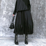 FOESCE Gothic Pleated Lantern Culottes Streetwear Y2k Dark Style Japanese Harajuku Style Hakama Samurai Pants Men'S Clothing Unisex