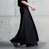 FOESCE Gothic Y2K Double-Layer Wide Leg Japanese Culottes Dark Style Streetwear Draped Personality All Match Casual Pants Unisex 2025