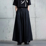 FOESCE Gothic Y2K Double-Layer Wide Leg Japanese Culottes Dark Style Streetwear Draped Personality All Match Casual Pants Unisex 2025