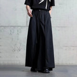 FOESCE Gothic Y2K Double-Layer Wide Leg Japanese Culottes Dark Style Streetwear Draped Personality All Match Casual Pants Unisex 2025