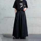 FOESCE Gothic Y2K Double-Layer Wide Leg Japanese Culottes Dark Style Streetwear Draped Personality All Match Casual Pants Unisex 2025