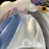 FOESCE Gradient Jumper Harajuku Ins Style Casual Knitted Pullover Autumn Winter New Warm Round Neck Knit Sweater Men Women Knittwear