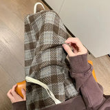 FOESCE Green Plaid Pants Men Harajuku Winter Wide Leg Checked Trousers Male Oversize Big Size Casual Sweatpants Streetwear 8XL