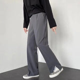 Foesce Grey Khaki Black Suit Pants Men Fashion Society Mens Dress Pants Korean Loose Straight Wide Leg Pants Mens Formal Trousers