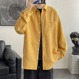 FOESCE Shirt men's long sleeve ins simple and versatile loose Shirt spring and autumn Korean fashion handsome casual imported-china