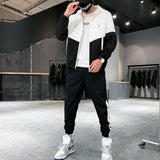 FOESCE 2025 Men Tracksuit Casual Joggers Hooded Sportswear Jackets And Pants 2 Piece Sets Hip Hop Running Sports Suit