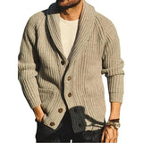 Winter Clothing Men's Knitted Cardigan Sweatercoat Casual Solid Color Fashion Button Down Loose Long Sleeve Knitwear M-3XL