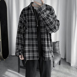 FOESCE Net ins high-grade casual shirt men's Korean fashion ruffian handsome long sleeved plaid with shirt coat imported-china modis