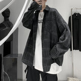 FOESCE Long Sleeve Plaid Shirt Men's casual Shirt high quality shirts men clothing japanese streetwear fashion The new listing 2025
