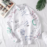 FOESCE Graffiti Floral Shirt Long Sleeve Shirt Men's autumn and winter graffiti printed shirt men's and women's cardigan shirt men's
