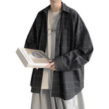 FOESCE Plaid Shirt Men's fashion brand ins casual versatile shirt Korean fashion coat handsome clothes 2025