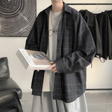 FOESCE Plaid Shirt Men's fashion brand ins casual versatile shirt Korean fashion coat handsome clothes 2025