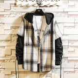 New Arrived Plaid Hoodie Sweatshirt Mens Streetwear Hip Hop High Street Casual Long-Sleeved Cardigans