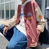 FOESCE Spring and autumn corduroy jacket men's ins tide brand Harajuku style Korean style versatile handsome loose Baseball Jacket
