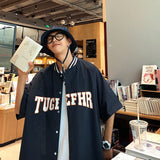 FOESCE Hip hop short sleeve shirt men's summer thin fashion brand shirt casual coat high-grade feeling ruffian handsome top camisa