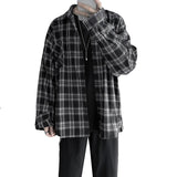FOESCE Net ins high-grade casual shirt men's Korean fashion ruffian handsome long sleeved plaid with shirt coat imported-china modis