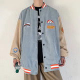 FOESCE Spring and autumn corduroy jacket men's ins tide brand Harajuku style Korean style versatile handsome loose Baseball Jacket