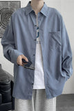 FOESCE Shirt men's long sleeve ins simple and versatile loose Shirt spring and autumn Korean fashion handsome casual imported-china