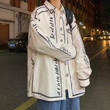 FOESCE Hand painted graffiti shirt men's design sense of minority advanced sense of leisure Hong Kong style shirt hiphop fried Street